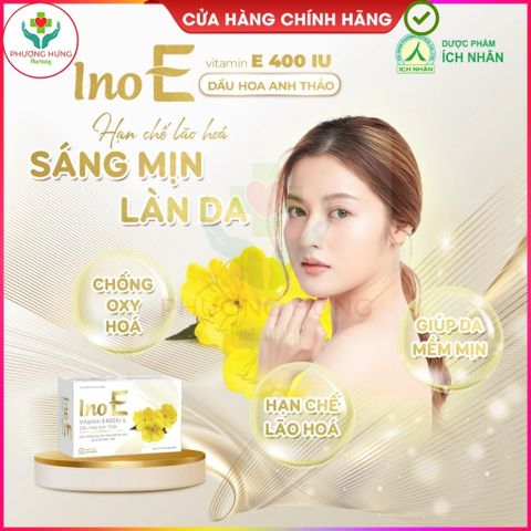 Viên Uống Ino E Của Ích Nhân Bổ Sung Vitamin E, Hỗ Trợ Làm Đẹp Da, Chống Oxy Hóa Da-Hộp 30 Viên