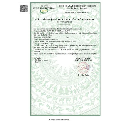 Nin Joint Của Nam Dược Hỗ Trợ Tăng Sinh Dịch Khớp, Làm Trơn Khớp, Giảm Đau Nhức Xương Khớp - Lọ 60V