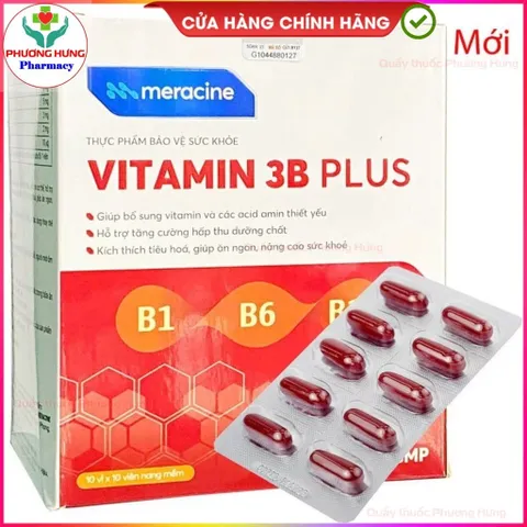 Vitamin 3B Plus Meracine Hỗ Trợ Tăng Cường Hấp Thu Dưỡng Chất, Kích Thích Tiêu Hóa - Hộp 100 Viên