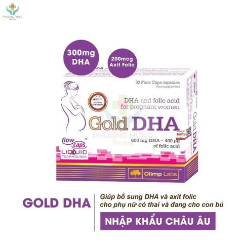 Gold DHA Olimp Labs Giúp Bổ Sung DHA,Axit Folic Cho Phụ Nữ Có Thai Và Cho Con Bú-Hộp 30 Viên