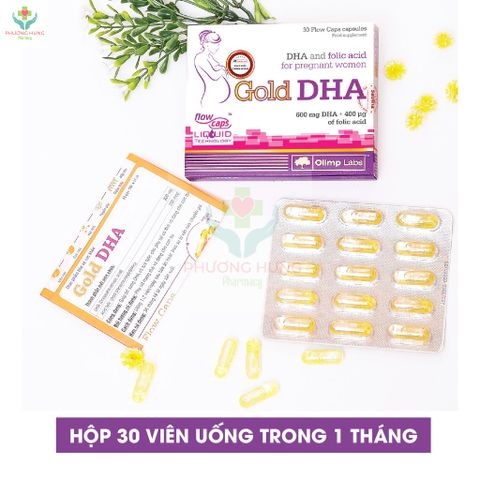 Gold DHA Olimp Labs Giúp Bổ Sung DHA,Axit Folic Cho Phụ Nữ Có Thai Và Cho Con Bú-Hộp 30 Viên