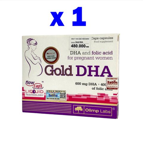 Gold DHA Olimp Labs Giúp Bổ Sung DHA,Axit Folic Cho Phụ Nữ Có Thai Và Cho Con Bú-Hộp 30 Viên