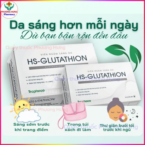 Viên Ngậm Trắng Da HS-Glutathion của Traphaco Giúp Chăm Sóc Da,Sáng Da Và Đều Màu Da - Hộp 30 Viên