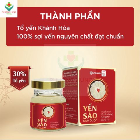 Yến Sào Nam Dược Tổ Yến Chưng Đường Phèn Bồi Bổ Sức Khỏe, Tăng Sức Đề Kháng, Giảm Mệt Mỏi- Lọ 70ml