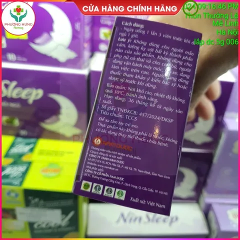 Nin Sleep (Ninsleep) Của Nam Dược Giúp An Thần, Ngủ Ngon, Giảm Mất Ngủ - Hộp 50 Viên