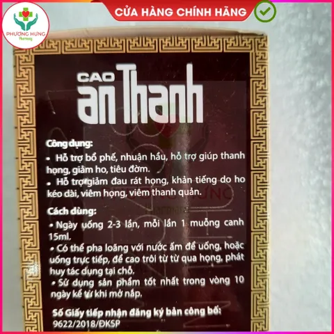 Siro Cao An Thanh Của Nam Dược Hỗ Trợ Bổ Phế,Giảm Ho,Tiêu Đờm,Giảm Đau Rát Họng,Khản Tiếng- Lọ 100ml