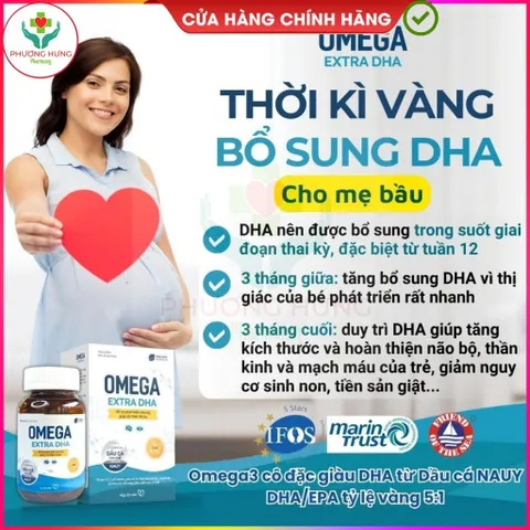 Dầu Cá Omega Extra DHA Của VNGPV Hỗ Trợ Phát Triển Não Bộ, Bổ Mắt, Cải Thiện Thị Lực - Lọ 30 Viên