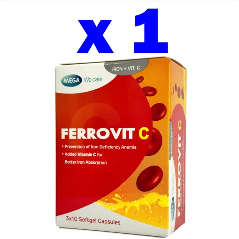 Ferrovit C Hỗ Trợ Giảm Nguy Cơ Và Các Triệu Chứng Thiếu Máu Do Thiếu Sắt - Hộp 30 Viên