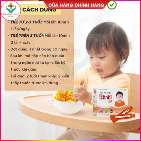 Siro Ăn Ngon Ích Nhi Plus Giúp Nâng Cao Sức Đề Kháng, Tăng Chuyển Hóa, Trẻ Ăn Ngon - Hộp 20 Túi