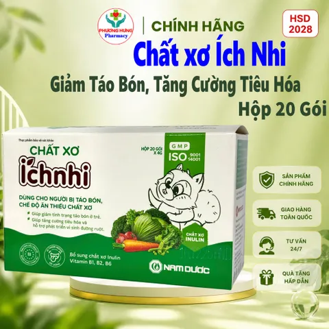 Chất Xơ Ích Nhi Bổ Sung Chất Xơ Inulin, Giúp Giảm Táo Bón, Tăng Cường Tiêu Hóa - Hộp 20 Gói