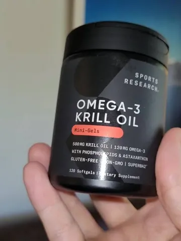 Viên uống dầu Nhuyễn Thể Sports Research Omega-3 Krill Oil Mini-Gels 500 mg |120 viên| Bảo vệ tim mạch - Kháng viêm & Tăng cường trí não [S/P Chuẩn Mỹ]