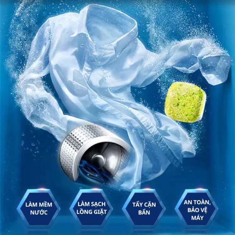 Viên Tẩy Lồng Máy Giặt Denkmit Nội Địa Đức Khử Mùi Hôi Cặn Bẩn Lâu Ngày Sạch Lồng Giặt An Toàn Cho Sợi Vải