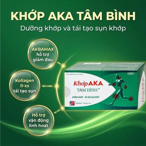 Viên uống dưỡng khớp, tái tạo sụn khớp AKA Tâm Bình (5 vỉ x 12 viên)