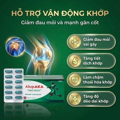 Viên uống dưỡng khớp, tái tạo sụn khớp AKA Tâm Bình (5 vỉ x 12 viên)
