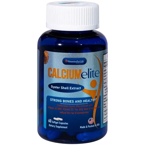 Viên uống bổ sung canxi, Vitamin D3 và Vitamin K2 cho cơ thể, hỗ trợ xương chắc khoẻ CalciumElite Vitamins For Life (Hộp 60 viên)