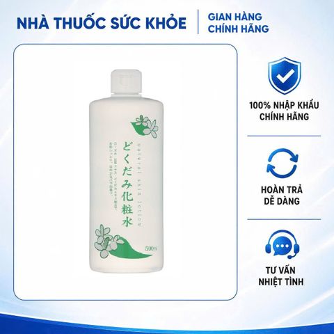 Lotion Hỗ Trợ Cải Thiện Mụn Chiết Xuất Rau Diếp Cá Dokudami - Dưỡng Ẩm, Giảm Nhờn, Se Khít Lỗ Chân Lông 500ml Nhật Bản