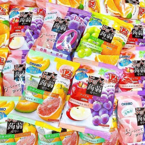 Thạch Nưa Trái Cây Orihiro Nhật Bản Gói 12 Cái Mix 2 Vị Thơm Ngon Cho Bé