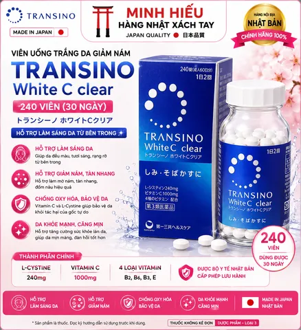  Viên Uống Transino White C Clear Nhật Bản 240 Viên – Hỗ Trợ Giảm Sạm Da, Đốm Nâu, Tàn Nhang, Bổ Sung Vitamin C Và Dưỡng Chất Cho Da Khỏe