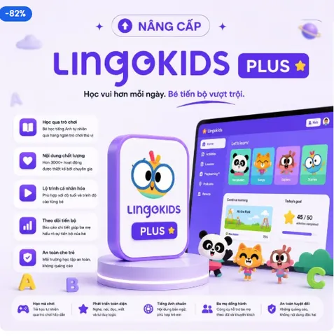 Nâng cấp Tài KHoản App Lingokids Plus – 1 năm Fam bản quyền 1 năm – Dùng chung 5 thiết bị | Học tiếng Anh cho bé