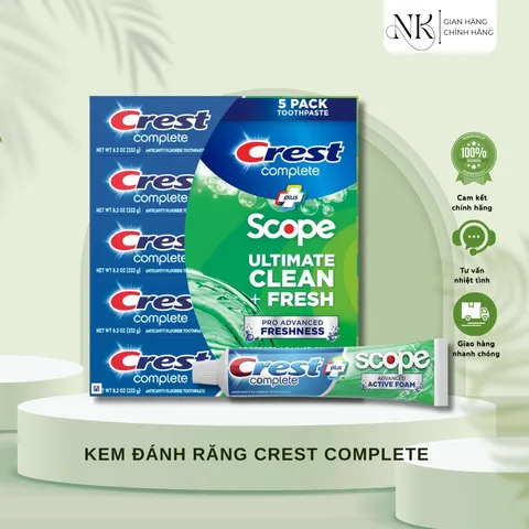  ( HÀNG CHÍNH HÃNG MỸ) KEM ĐÁNH RĂNG CREST SCOPE EXTRA WHITENING - TUÝP 232G