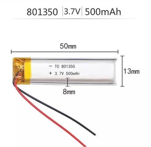 PIN LIPO 3.7V 500mAh 801350 (CÓ MẠCH BẢO VỆ), DÙNG CHO CÁC THIẾT BỊ ĐIỆN TỬ 795683