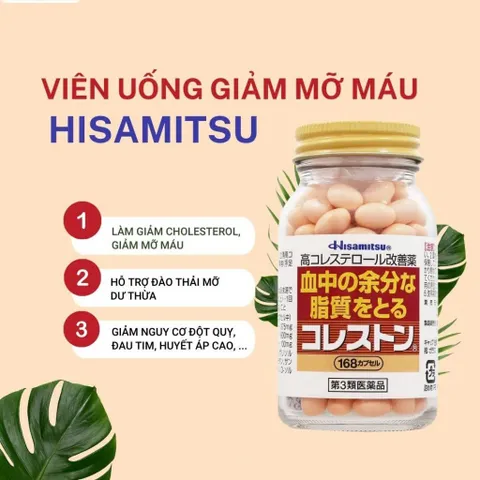 Viên Uống Giảm Mỡ Máu Hisamitsu 168 Viên Hỗ Trợ Cholesterol Cao - Hàng Nội Địa Nhật Bản