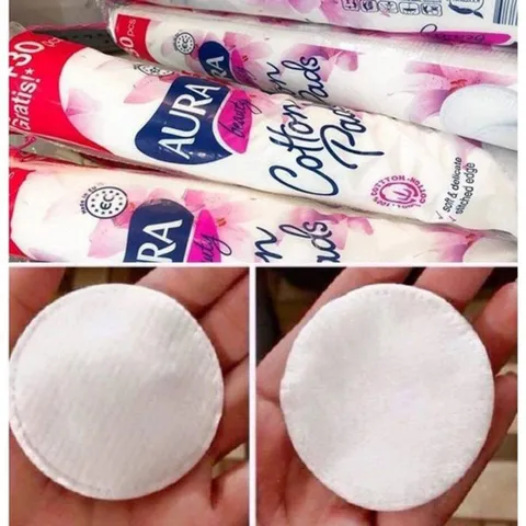 [Tặng quà] Combo 10 bông tẩy trang Aura 150 miếng 100% cotton làm sạch chính hãng, dành cho mọi loại da