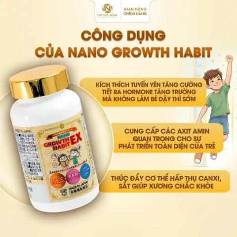 NANO GROWTH HABIT EX 120 viên - Hỗ trợ phát triển toàn diện về thể chất cho trẻ Nhật Bản