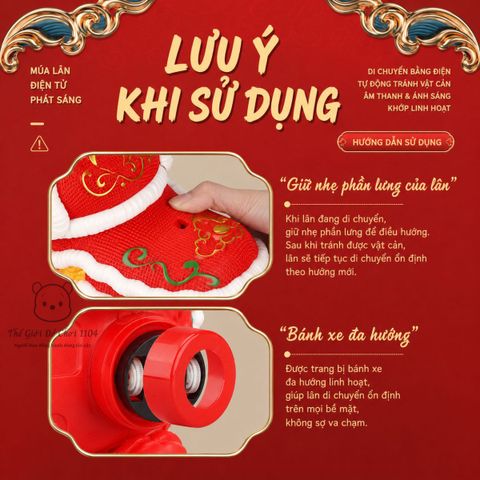 Lồng đèn Trung Thu múa lân có đèn nhạc tự động di chuyển tránh vật cản, quà tặng rằm tháng 8