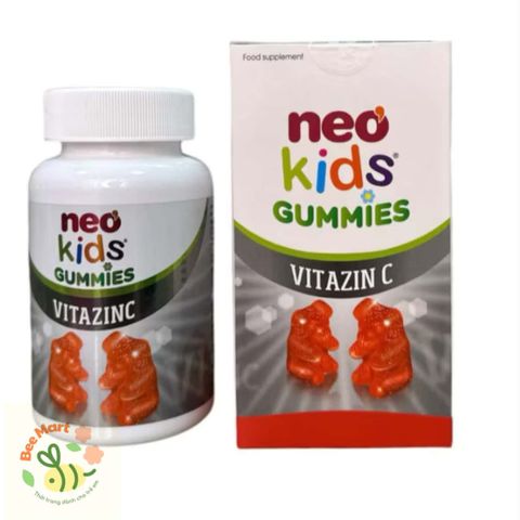 Kẽm Gummies Neo Kids hộp 60 viên cho bé từ 3 tuổi - hỗ trợ bé ăn ngon,tăng đề kháng, giảm ốm vặt
