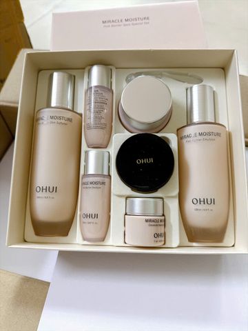 Bộ Dưỡng Da Ohui Miracle Moisture Special 7 Món - Đủ Bộ Chăm Sóc Da, Cung Cấp Ẩm, Dưỡng Trắng, 