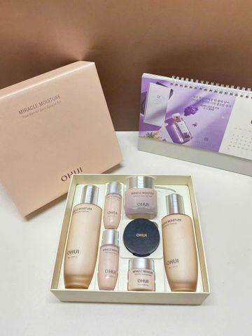 Bộ Dưỡng Da Ohui Miracle Moisture Special 7 Món - Đủ Bộ Chăm Sóc Da, Cung Cấp Ẩm, Dưỡng Trắng, 