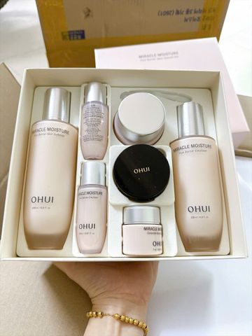 Bộ Dưỡng Da Ohui Miracle Moisture Special 7 Món - Đủ Bộ Chăm Sóc Da, Cung Cấp Ẩm, Dưỡng Trắng, 