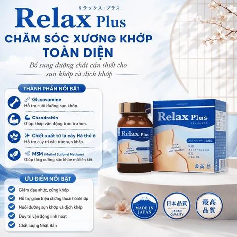 Viên uống Relax Plus Jpanwell hỗ trợ giảm đau khớp, khó vận động do viêm khớp (60 viên)