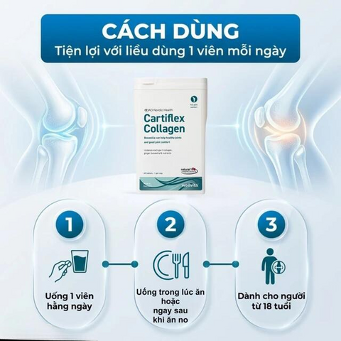 Viên uống hỗ trợ tăng cường sức khỏe xương khớp Cartiflex Collagen DAO Nordic Health (60 viên)