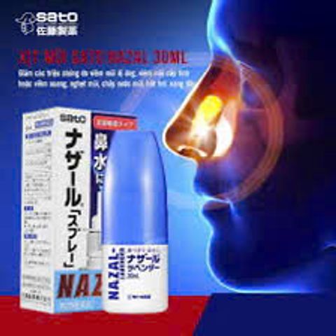 Xịt Mũi Nazal Sato Nhật Bản 30ml - Xịt Viêm Xoang, Giảm Nghẹt Mũi, Sổ Mũi Cấp Tốc