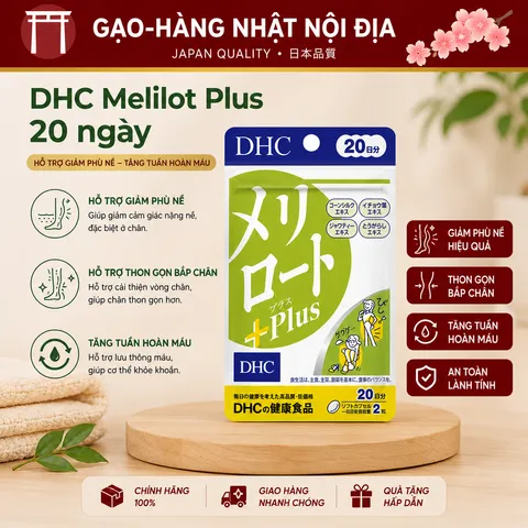 Viên Uống DHC Melilot Plus 20 Ngày 40 Viên - Hỗ Trợ Thon Gọn Bắp Chân, Giảm Phù Nề