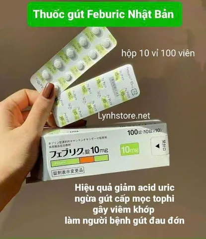 Viên Uống Gút Feburic 10mg Nhật Bản Nội Địa - Hỗ Trợ Giảm Axit Uric Blood, Giảm Đau Khớp