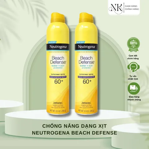 Xịt chống nắng Neutrogena Beach Defense SPF 60+ 240g Mỹ