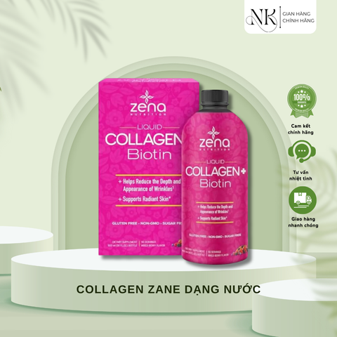 (HÀNG CHÍNH HÃNG MỸ )COLLAGEN DẠNG NƯỚC ZENA NUTRITION LIQUID COLLAGEN + BIOTIN 900ML CỦA MỸ