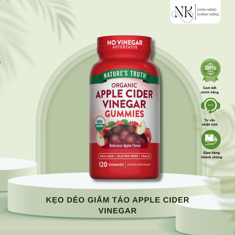 (HÀNG CHÍNH HÃNG MỸ) VIÊN GIẤM TÁO HỮU CƠ NATURE'S TRUTH 180 VIÊN SUPER FOOD MỸ 1200mg
