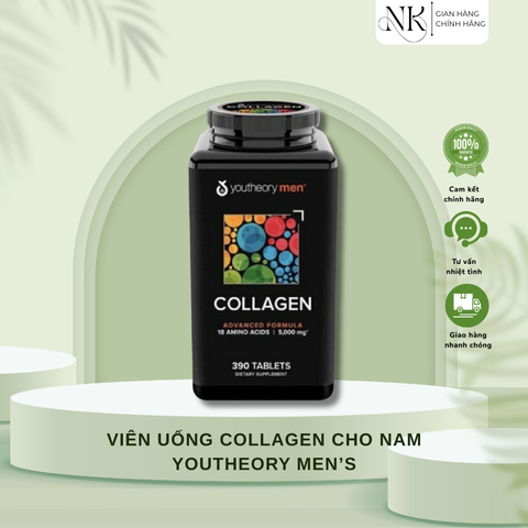 (HÀNG CHÍNH HÃNG MỸ) VIÊN UỐNG  COLLAGEN YOUTHEORY MEN’S - Hộp 390 Viên