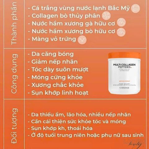 (HÀNG CHÍNH HÃNG MỸ) VIÊN UỐNG COLLAGEN CODEAGE MULTI COLLAGEN PEPTIDES 567G