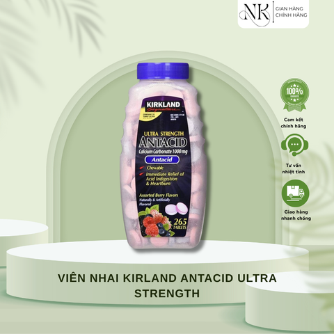 (HÀNG CHÍNH HÃNG MỸ) VIÊN NHAI KIRLAND ANTACID ULTRA STRENGTH  265 viên