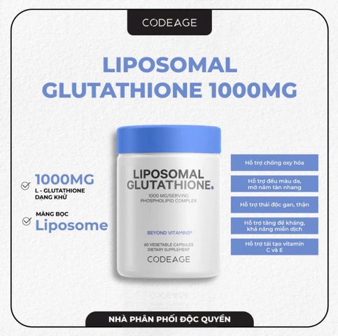 (HÀNG CHÍNH HÃNG MỸ ) VIÊN UỐNG TRẮNG DA  LIPOSOMAL GLUTAHION 1000MG AGE