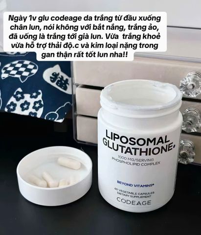(HÀNG CHÍNH HÃNG MỸ ) VIÊN UỐNG TRẮNG DA  LIPOSOMAL GLUTAHION 1000MG AGE