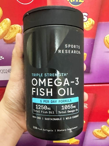  Dầu cá Sports Research Triple Strength Omega-3 Fish Oil 150 viên