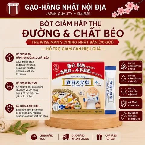 Bột Giảm Hấp Thụ Đường Và Chất Béo The Wise Man's Dining Otsuka Nhật Bản (Hộp 30 Gói) - Hỗ Trợ Giảm Cân, Ổn Định Đường Huyết