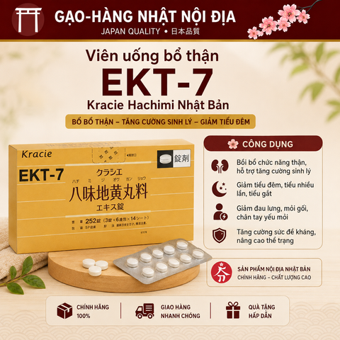 Viên Uống Bổ Thận Kracie Hachimi EKT-7 Nhật Bản (Hộp 252 Viên) - Hỗ Trợ Giảm Tiểu Đêm, Giảm Đau Lưng Mỏi Gối