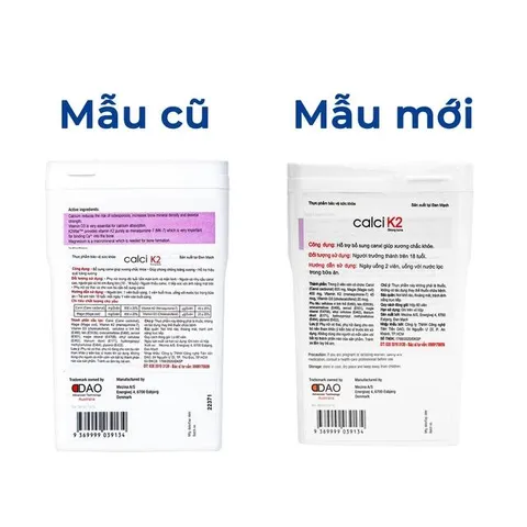 Viên uống hỗ trợ phòng chống loãng xương, bổ sung canxi giúp xương chắc khỏe Calci K2 Dao Nordic Health (60 viên)